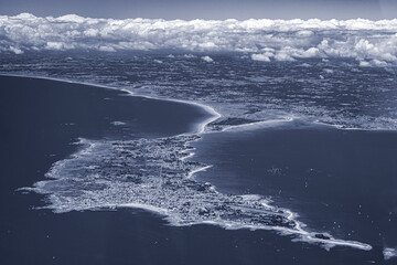 belle ile en mer island from aerial view in french brittany in morbihan 