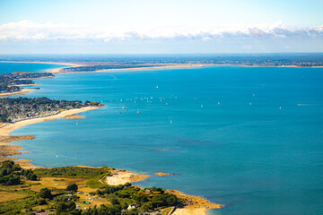 belle ile en mer island from aerial view in french brittany in morbihan 