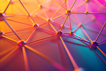 Abstract Representation of Connectivity and Communication Through Interconnected Nodes and Lines