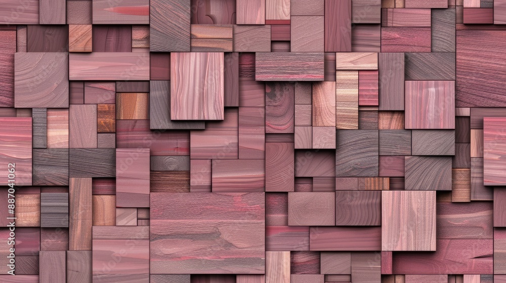 Poster a close-up shot of a wall made of red sandstone blocks. the blocks are stacked horizontally and have