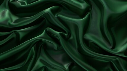 Obraz premium Closeup of the texture of dark green silk showcasing its smooth surface and elegant appearance Toned background with a silk texture pattern 3D vector illustration