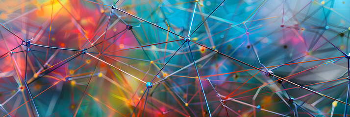 Abstract Representation of Connectivity and Communication Through Interconnected Nodes and Lines