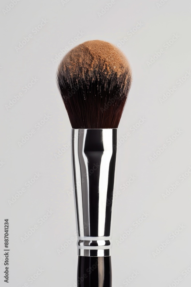 Poster a close-up shot of a brush with a black handle, suitable for use in editorial or commercial photogra