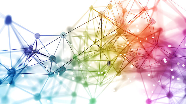 Abstract Representation of Connectivity and Communication Through Interconnected Nodes and Lines