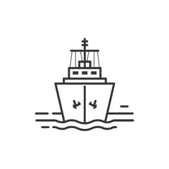 Obraz premium container ship minimalist line art icon logo symbol