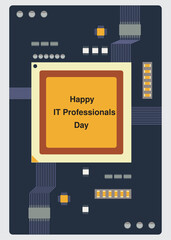 IT specialist day card, name card, birthday card for IT specialist