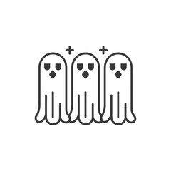 ghosts minimalist line art icon logo symbol