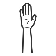 Obraz premium hand minimalist line art icon logo symbol