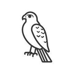 hawk minimalist line art icon logo symbol