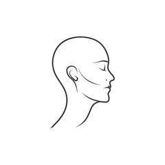 head minimalist line art icon logo symbol