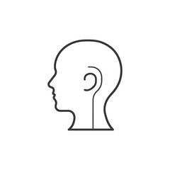 head minimalist line art icon logo symbol