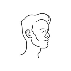 headshot minimalist line art icon logo symbol