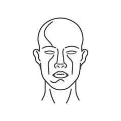 headshot minimalist line art icon logo symbol