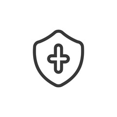 Obraz premium Healthcare Shield: Minimalist Line Art Icon