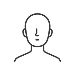 Obraz premium Minimalist Line Art: Generic Bald Head and Shoulders Icon