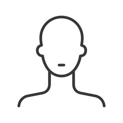 Obraz premium Minimalist Line Art: Gender-Neutral Head and Shoulders Profile