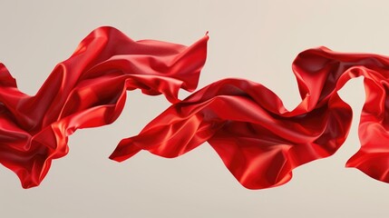 A close-up shot of a red cloth blowing in the wind, great for conveying movement and energy