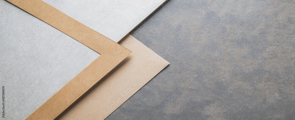 Poster abstract background with arrows in retro style, on light brown and gray paper, with white space for 