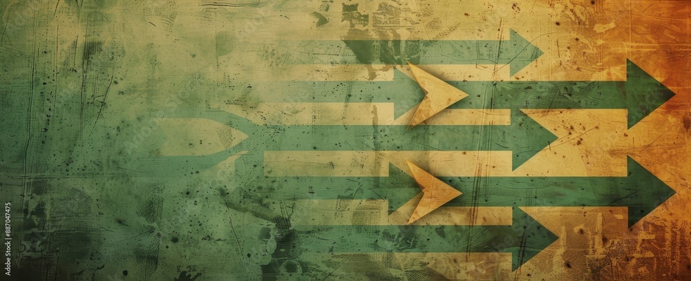 Poster a background with arrows moving in the same direction, representing forward movement and progress, o