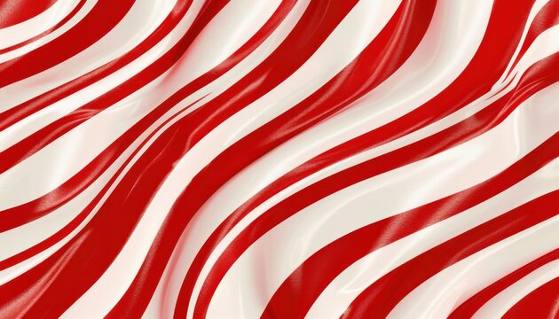 Red And White Striped Fabric With A Wavy Texture