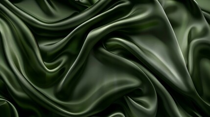 Fototapeta premium Gradient greenbrown silk satin background Olivecolored luxury abstract backdrop suitable for design and text placement Varied light and dark shades