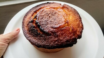 Corn cake on plate 