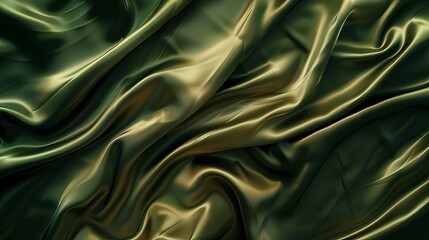 Obraz premium Gradient greenbrown silk satin background Olivecolored luxury abstract backdrop suitable for design and text placement Varied light and dark shades