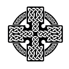 Vector illustration of a celtic cross on white background