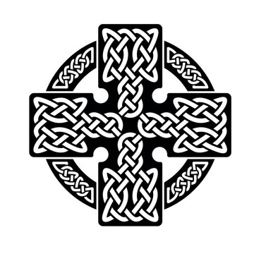 Vector illustration of a celtic cross on white background