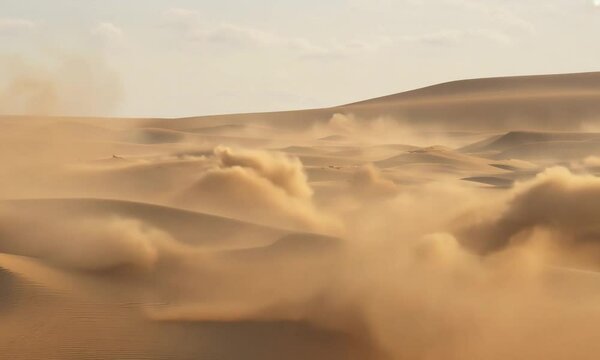 Dust sandstorm in the desert