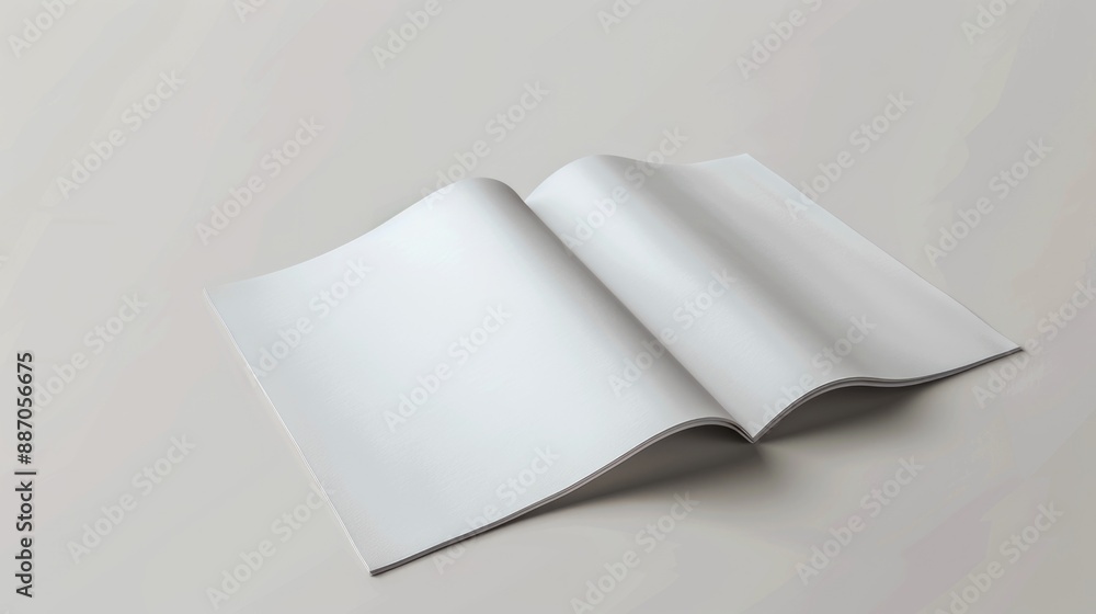 Aufkleber an open book lying on a clean white surface, great for educational or office use