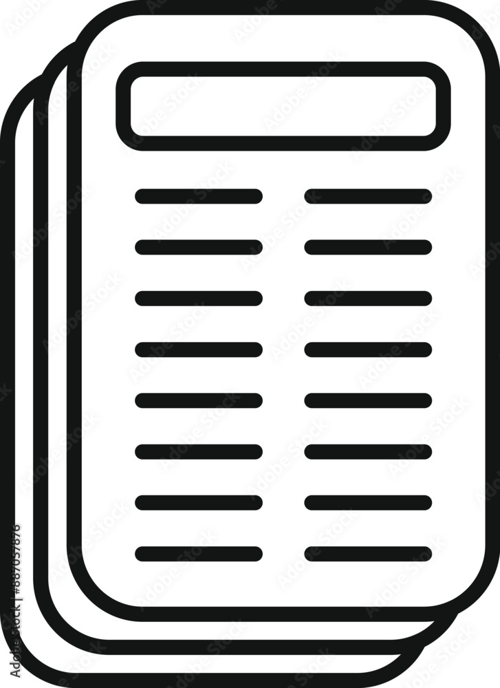 Poster simple icon of a stack of paper forms with lines for writing representing bureaucracy and paperwork