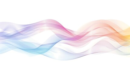 Fototapeta premium Subtle pastel gradient spectrum line waves with a minimalist design on white