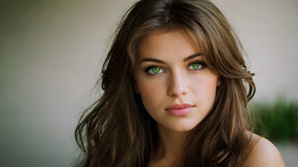 Fototapeta premium 22years, America, brun hair , green eyes , beautiful