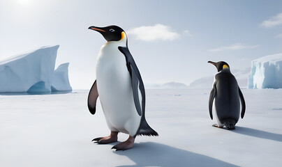 Fototapeta premium penguin in its natural environment, close-up