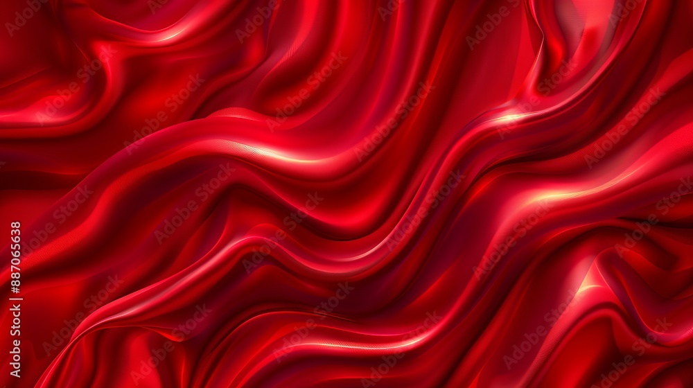 Poster vector illustration of a realistic red silk top view background elegant and soft royal backdrop with