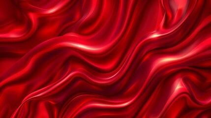 Obraz premium Vector illustration of a realistic red silk top view background Elegant and soft royal backdrop with a shining flowing surface