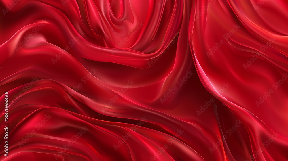 Aufkleber vector illustration of a realistic red silk top view background elegant and soft royal backdrop with