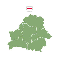 Silhouette and colored (green) belarus map vector illustration map Europe