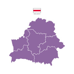 Silhouette and colored (purple) belarus map vector illustration map Europe