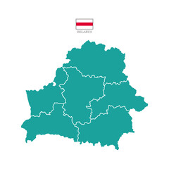 Silhouette and colored (turquoise) belarus map vector illustration map Europe