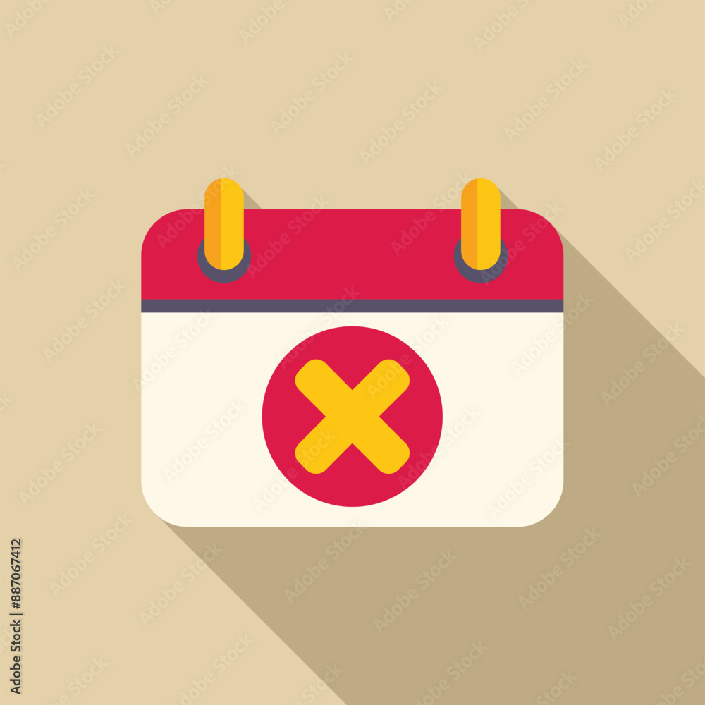 Poster calendar page showing a cross sign, representing a canceled event or appointment