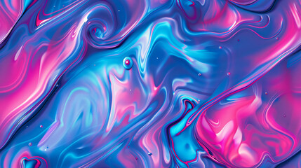 Fototapeta premium Blue and pink paint blending in an abstract pattern