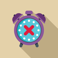 Alarm clock showing stop sign, symbolizing the concept of waking up late