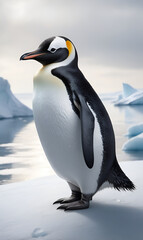 Fototapeta premium penguin in its natural environment, close-up