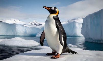 Fototapeta premium penguin in its natural environment, close-up