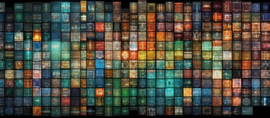 Fototapeta premium Colorful Grid of Digital Interfaces