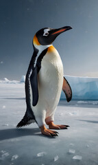 Fototapeta premium penguin in its natural environment, close-up