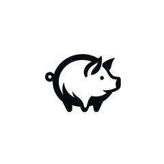 Minimalist pig silhouette logo on white background
