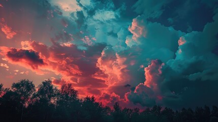 A Cloudy Sky the Harmony of the Color of Clouds and Nature